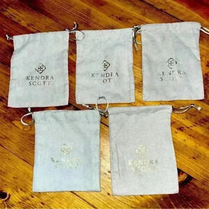 Lot of 5 Kendra Scott suede like jewelry dust bags 6” x 4.25”